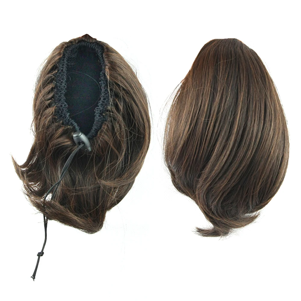 Soowee-coleta de pelo sintético, extensión de cabello, postizos, cola de caballo, color marrón y negro