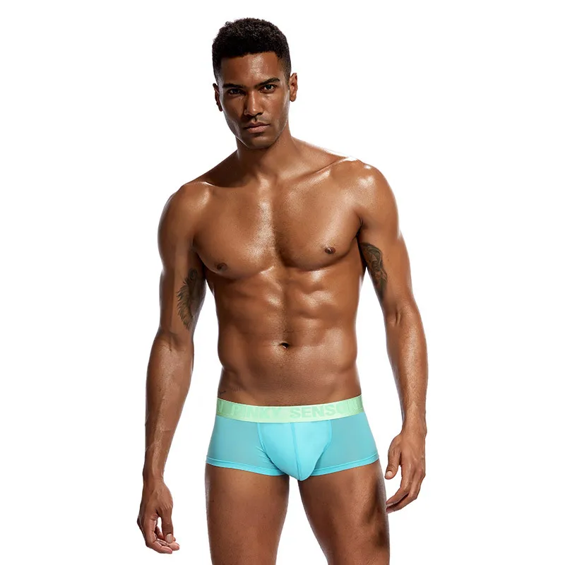 Men Boxer Shorts Underpants Soft Comfort Ice Silk Sexy Calzoncillos Hombre Slips Ropa Interior Home Underwear Men Boxers M - XXL