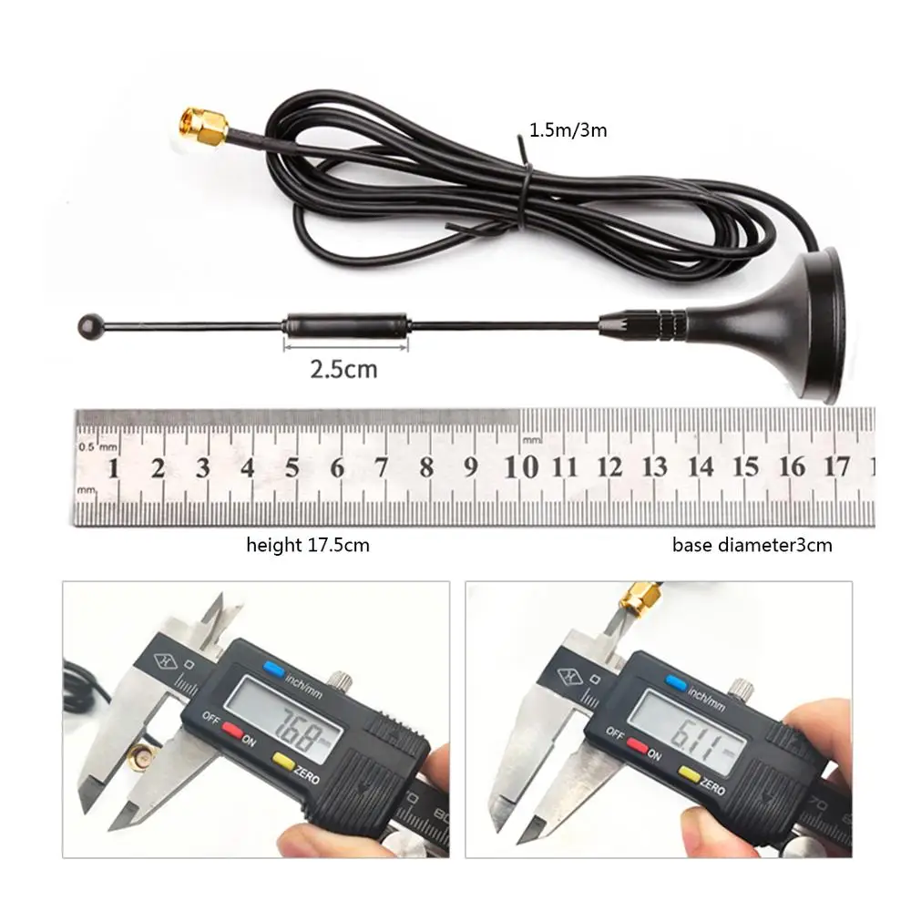 

1PC 433Mhz 7dbi High Gain Small Sucker Antenna Wireless Modem Aerial with 1.5m/3m Cable SMA Male Connector NEW Wholesale