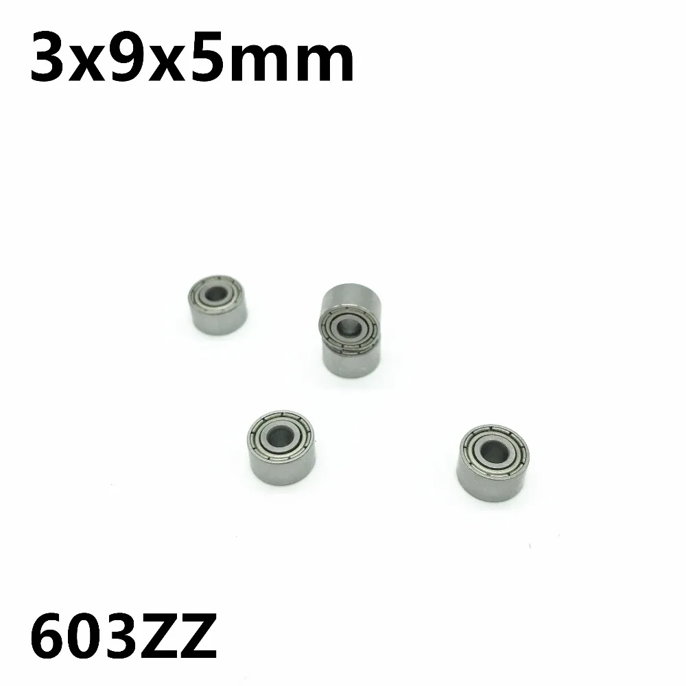 603ZZ 3x9x5mm 깊은 홈 볼 베어링 소형 베어링, 고품질 603-2Z, 10 개