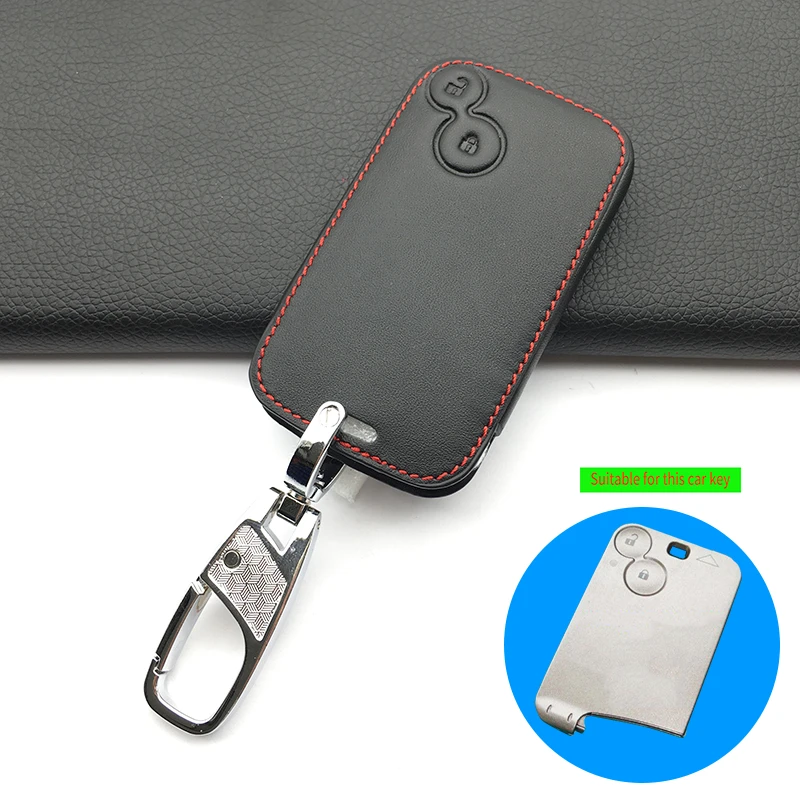 Leather Car Key Case Key Cover For Renault Megane 2 3 4 Koleos Logan Scenic Card Car wallet car keys accessories protect shell