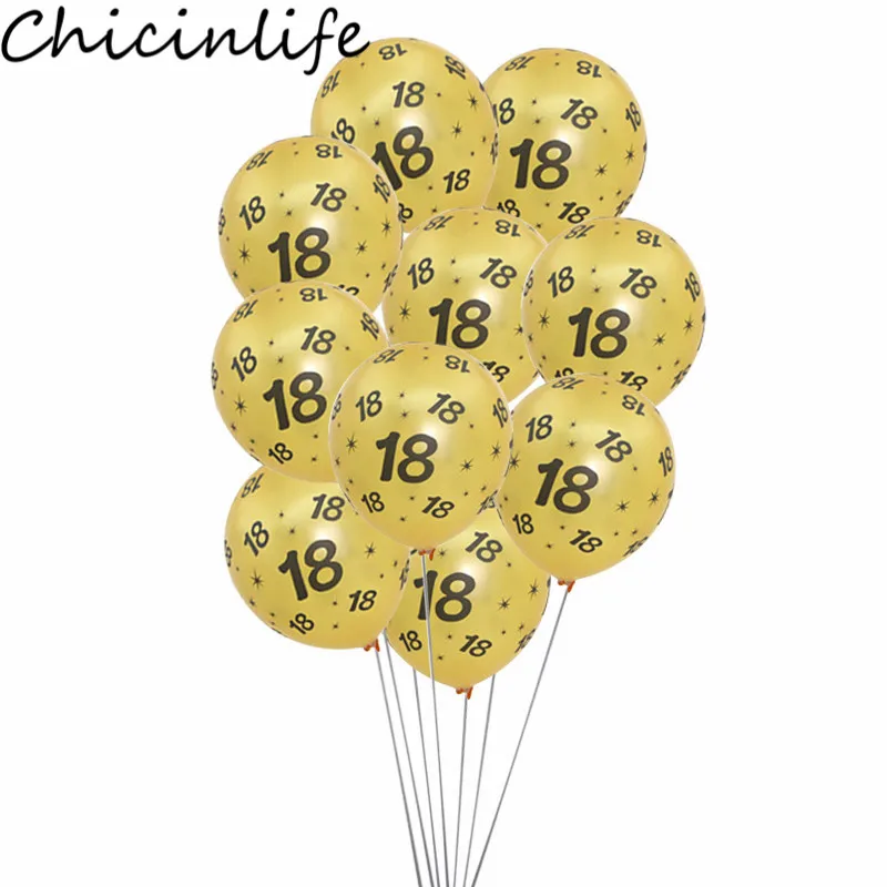 

10Pcs 12inch 18 30 40 50 60 Year Birthday Party Latex Balloon Women Men Adult 30th 40th 50th Anniversary Birthday Decor Supplies