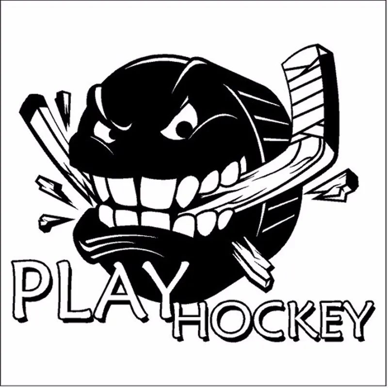 

New Hot Play Hockey Wall Decal - Unique Wall Art Design Wall Decor Personalized Home Decoration Choice