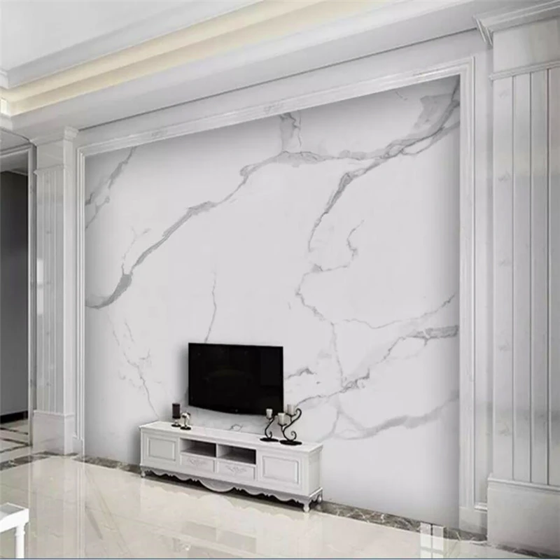 

Decorative wallpaper Superqing European style white marble background wall painting