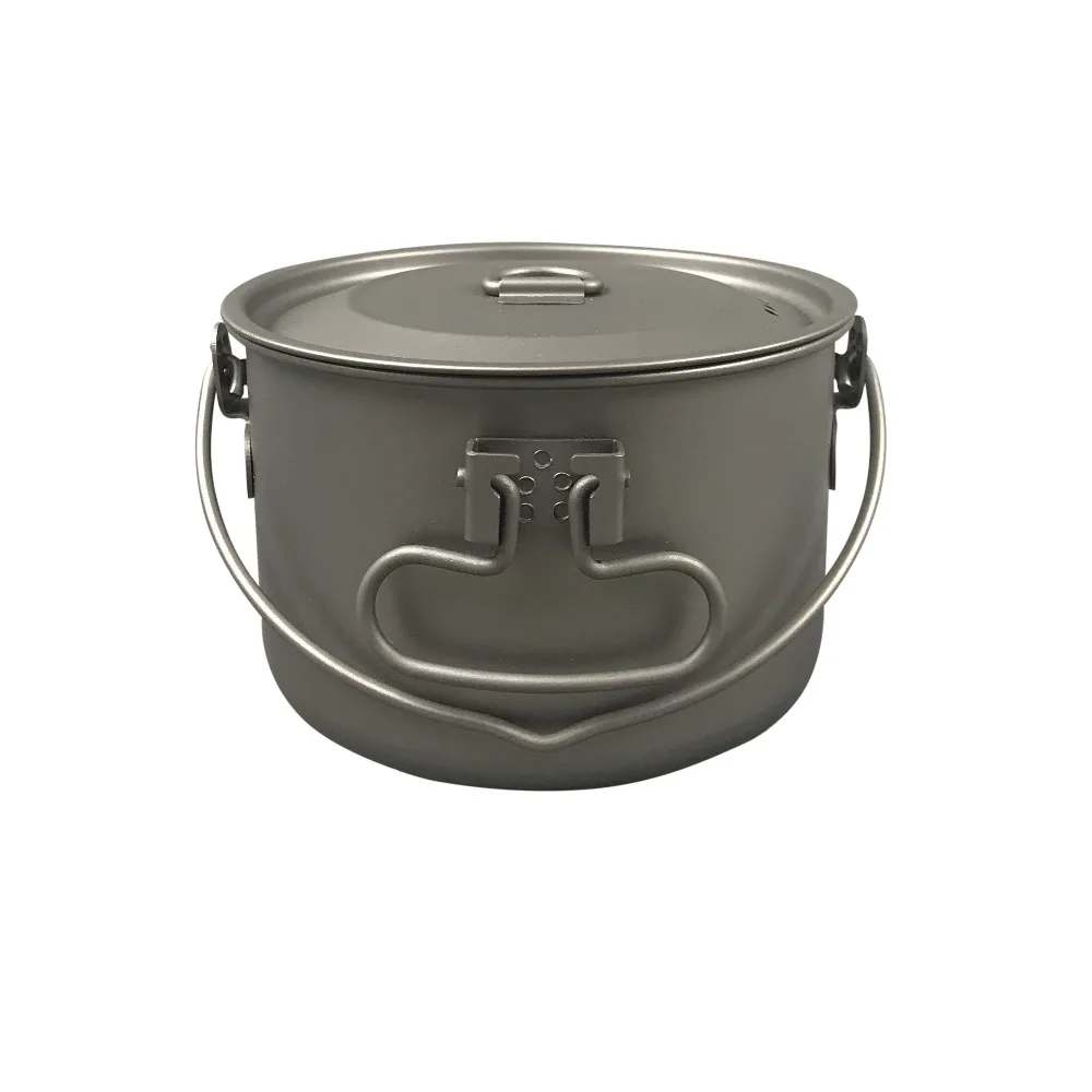 

Jolmo Lander Titanium Pot with Bail Handle Outdoor Ultralight Folding Pot 800ml