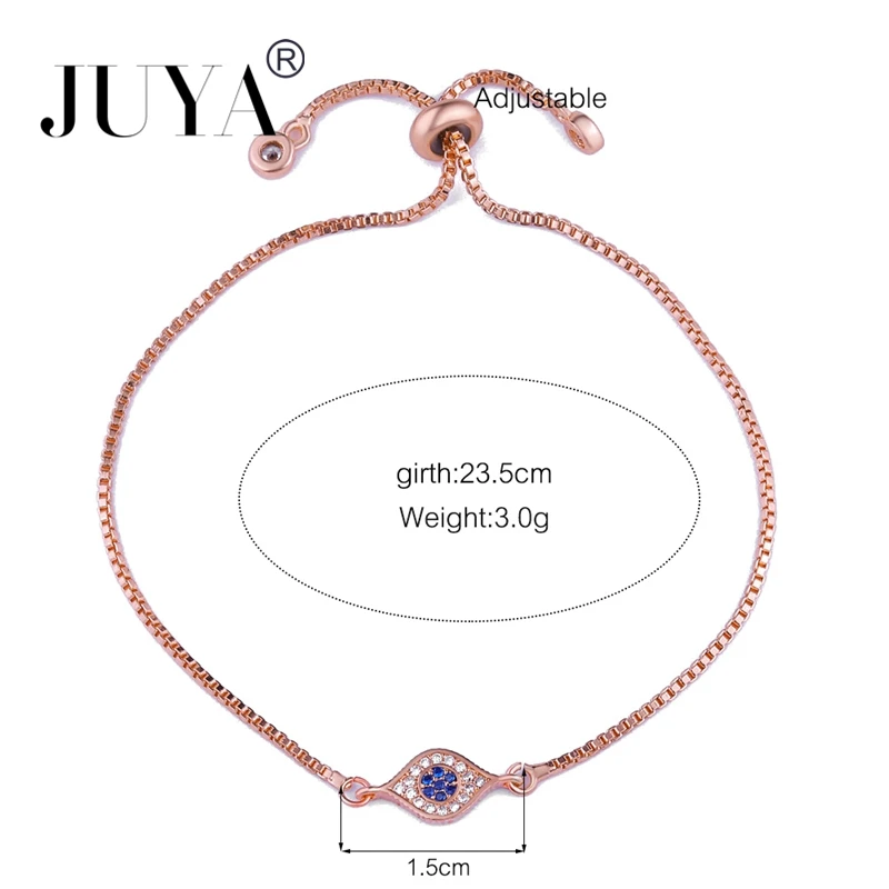 Hot Selling Jewelry Vintage Zircon Evil Eye Bracelets For Women Men Diy Copper Square Chain Friendship Bracelets Charm Pulseras