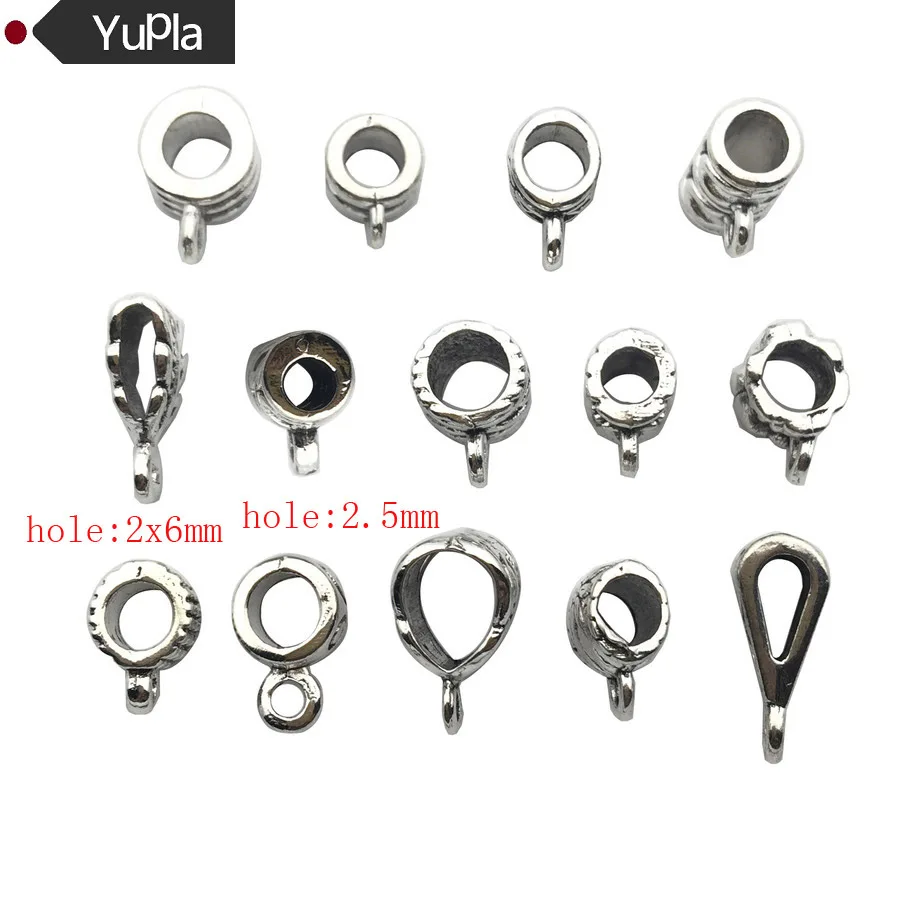 30pcs/Lot Antique Silver Charm Beads Pendant Clasp Connectors for Bracelet Necklace Jewelry Making Craft Accessories DIY Jewelry