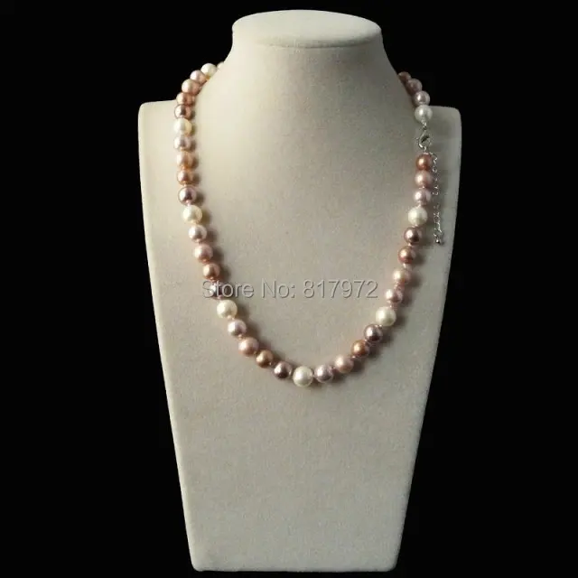 8mm Natural South Sea Shell Pearl Necklace Fashion Highlight White Lilac Necklaces Jewelry