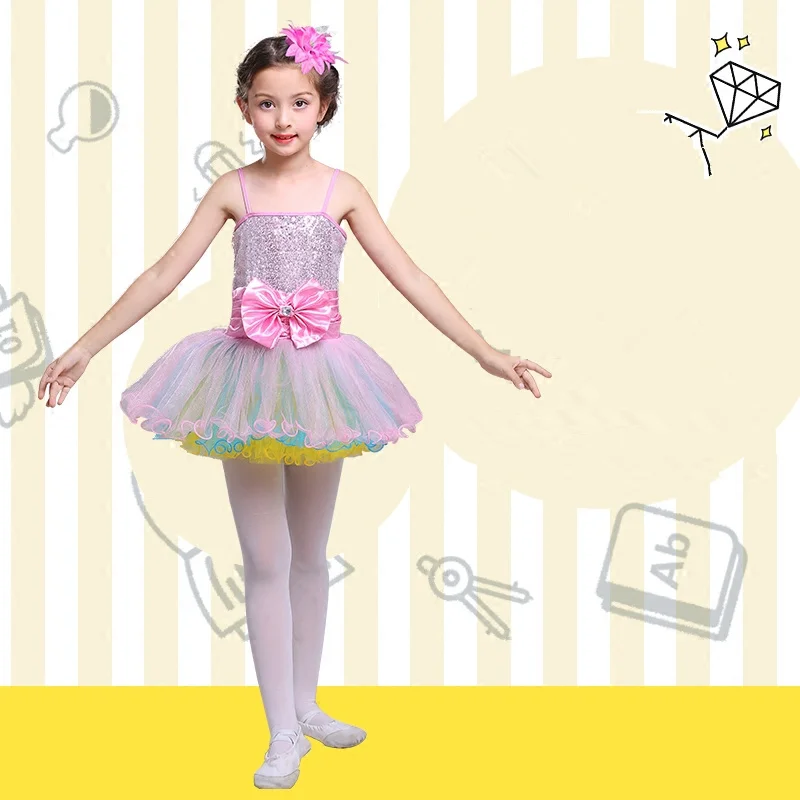 Girls Ballet Dress For Children Girl Dance Clothing Kids Sequins Ballet Costumes For Girls Dance Leotard Girl Stage Dancewear