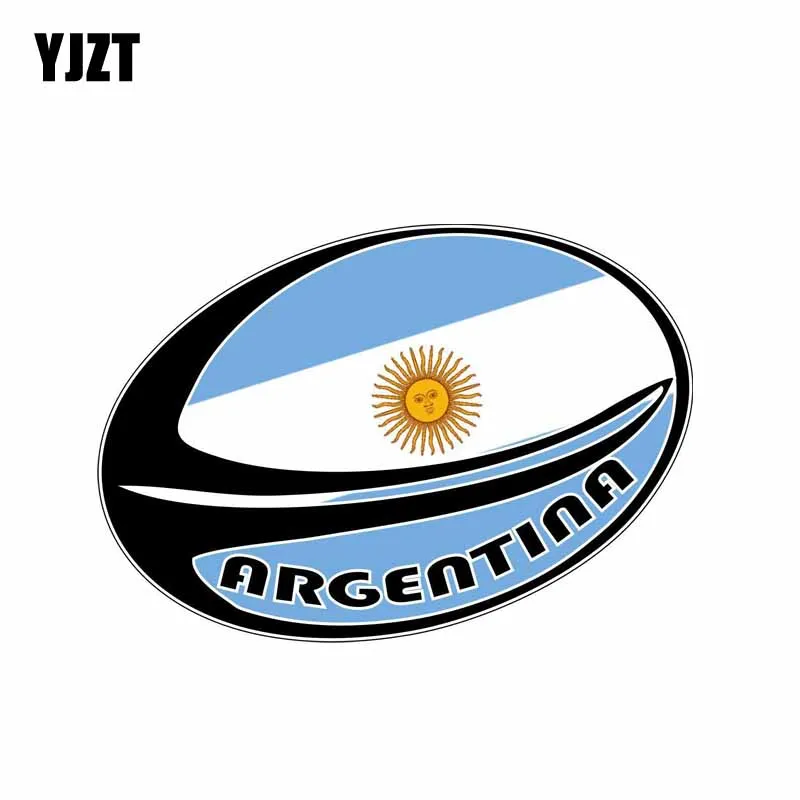 YJZT 14CM*9.1CM Funny Sport Rugby Decal Argentina Flag Motorcycle Helmet Car Sticker 6-2060