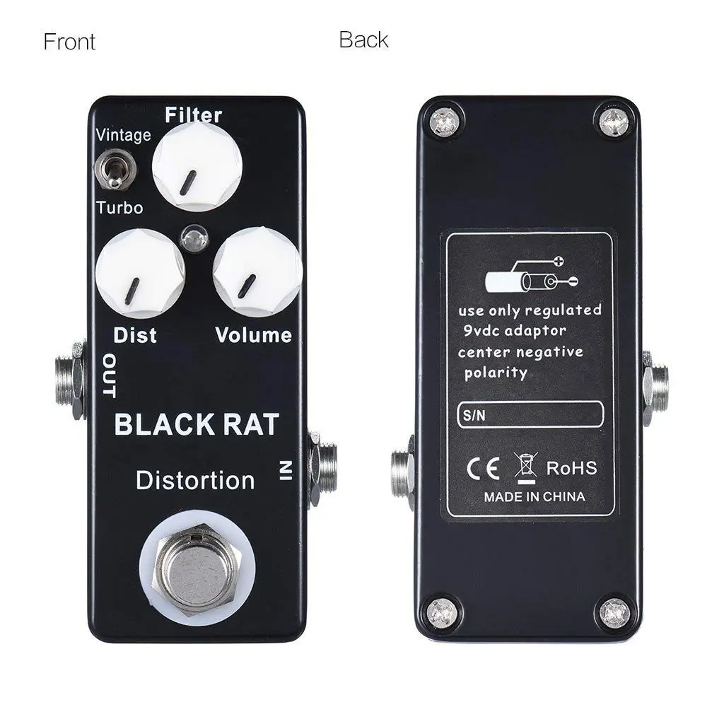 New Mosky Black RAT Distortion Mini Guitar Effect Pedal