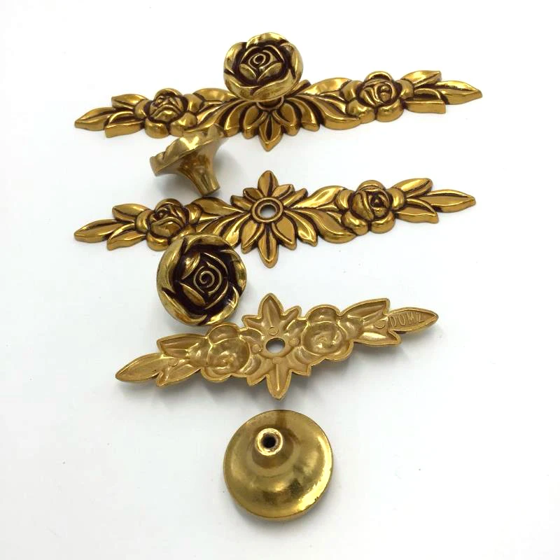 Vintage Door Handles Retro Rose Furniture Handles Antique Drawer Pulls Kitchen Cabinet Handles and Knobs Hardware