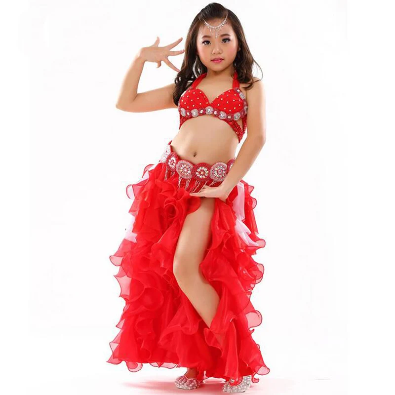 

New! high quality Oriental Dancing Set Dresses Costumes for Kids/Children/Girls Sexy Stage Performance Clothes Suits 6 colors