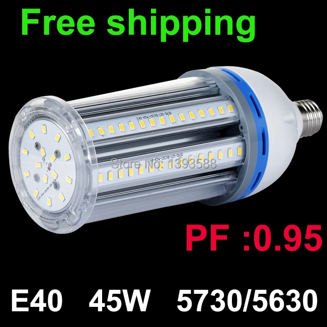 

Power factor 0.95 E40 LED Light Bulb Lamp 45W SMD5630 5730 Cool White/Warm White Super Brightness Energy Saving 2014 Newest