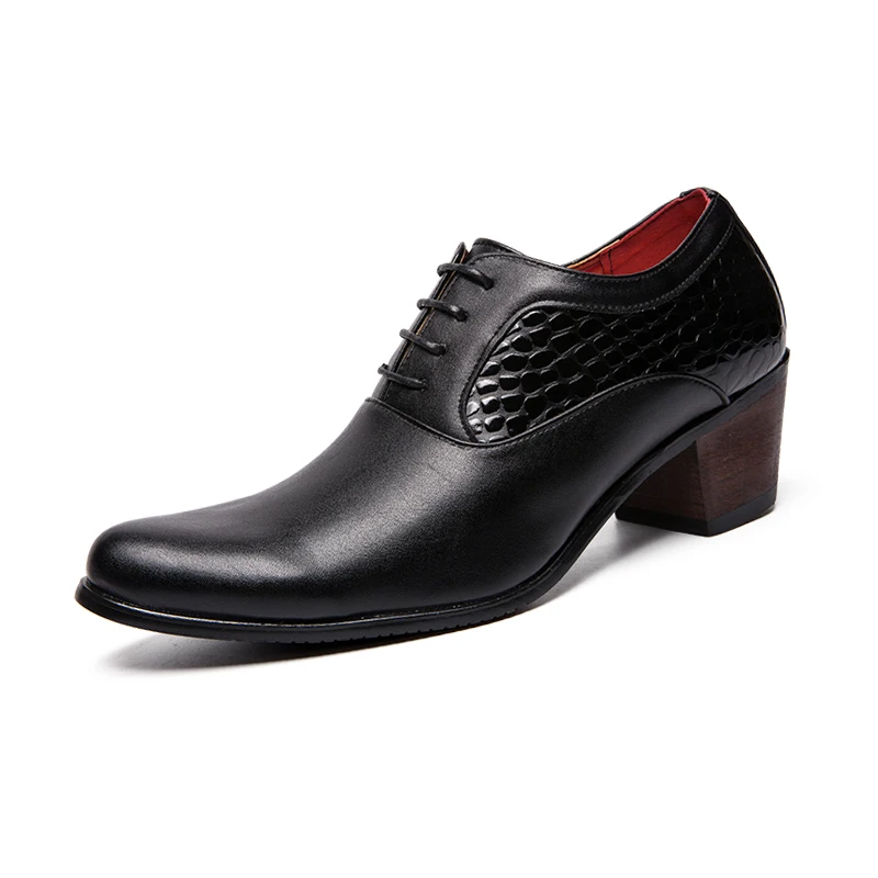 Yeinshaars nova chegada vestido sapatos masculinos altura aumento 6cm sapatos de casamento dos homens saltos altos vestidos formais calçados