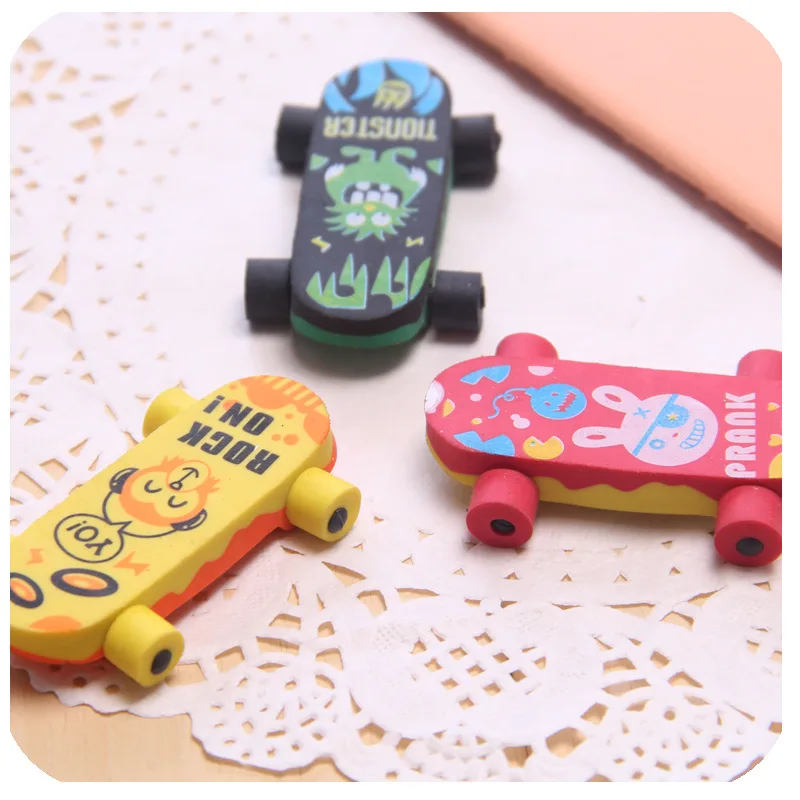1 PCs creative cartoon skateboard car cute eraser student eraser school supplies wholesale