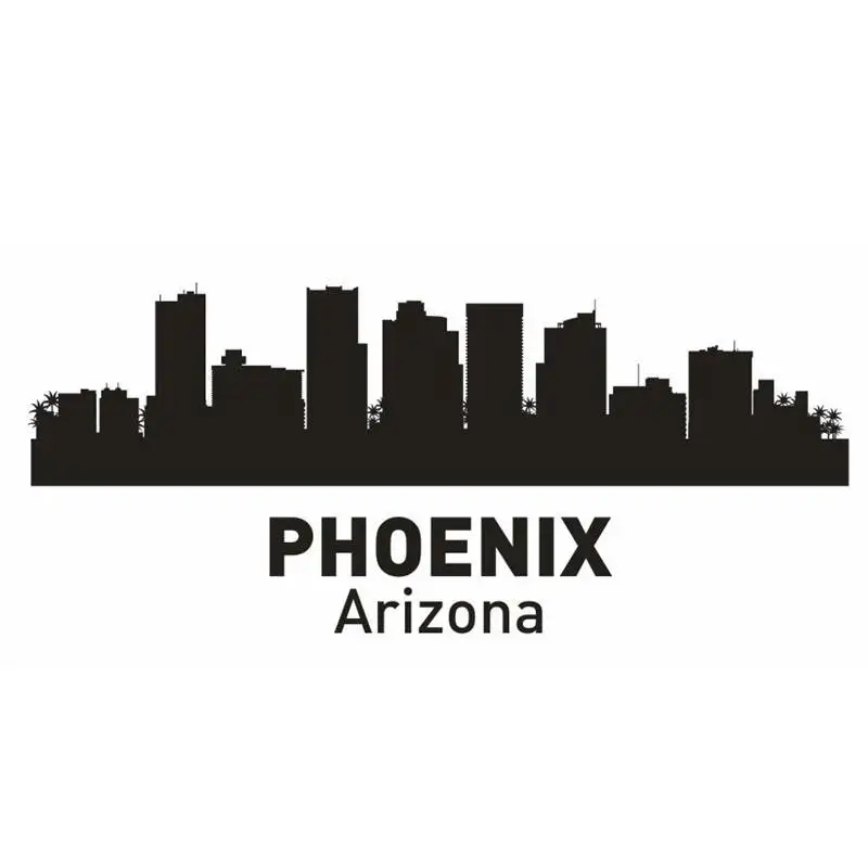 

PHOENIX City Decal Landmark Skyline Wall Stickers Sketch Decals Poster Parede Home Decor Sticker