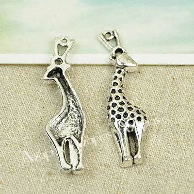 Christmas deer/giraffe/antelope charm alloy pendant antique silver animal DIY jewerly accessories making findings free shipping