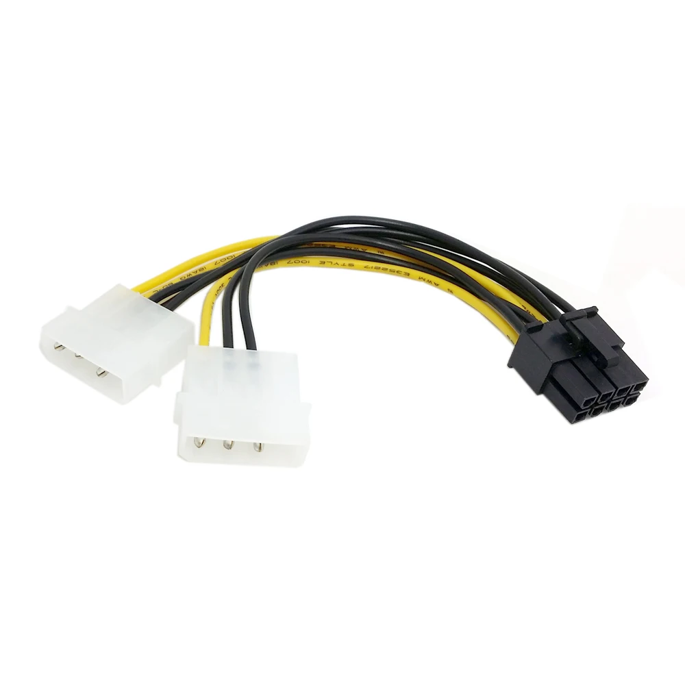 

Двойной кабель питания Molex 4pin IDE-8 Pin PCI-E для видеокарты Asus MSI VGA 20 см