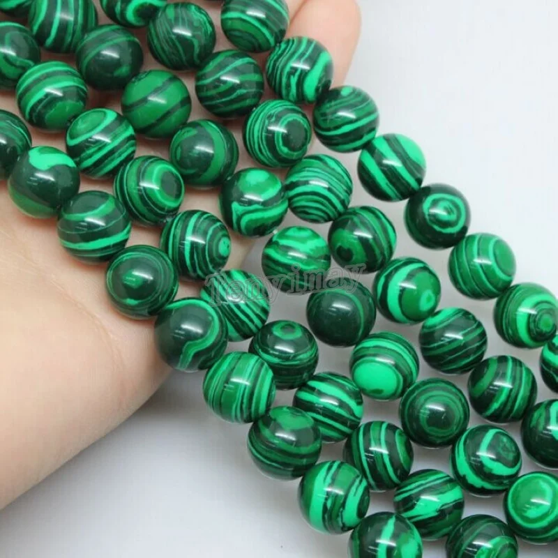 

Fashion 12mm Malachite Loose Beads For Jewelry DIY 2 Strands/Lot(32pcs/strand)