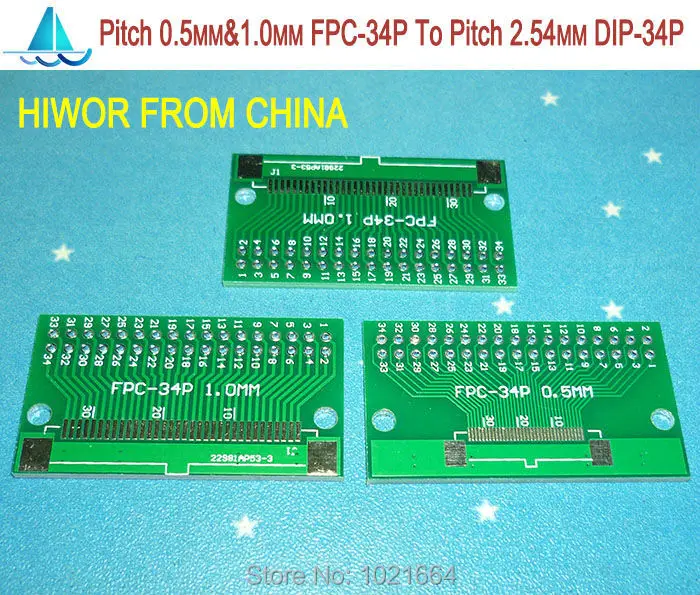 

10pcs/lot Pitch 0.5MM & 1.0MM FPC-34P 34P FPC To Pitch 2.54MM DIP34 FPC Adapter To DIP PCB Pinboard SMD Converter