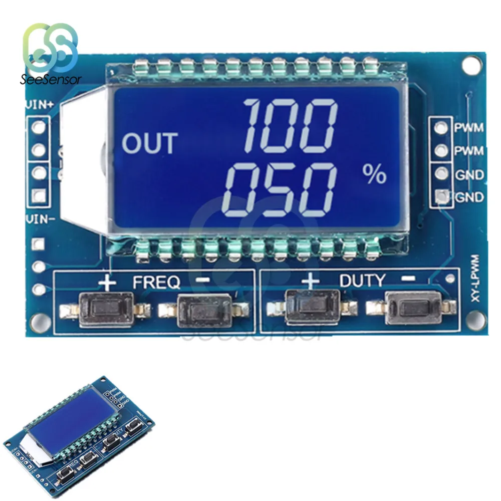 

Signal Generator PWM Pulse Frequency Duty Cycle Adjustable Module LCD Display 1Hz-150Khz 3.3V-30V PWM Board Module