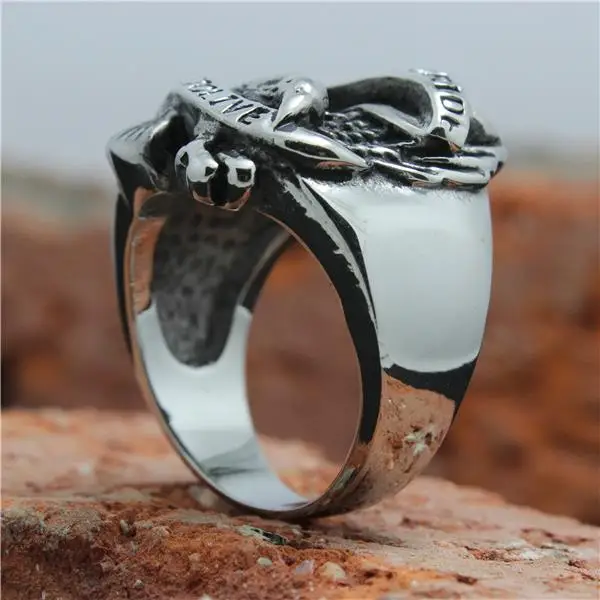 316L Stainless Steel Biker Eagle Ring Mens Motorcycle Biker Eagle Band Party Ring Hot