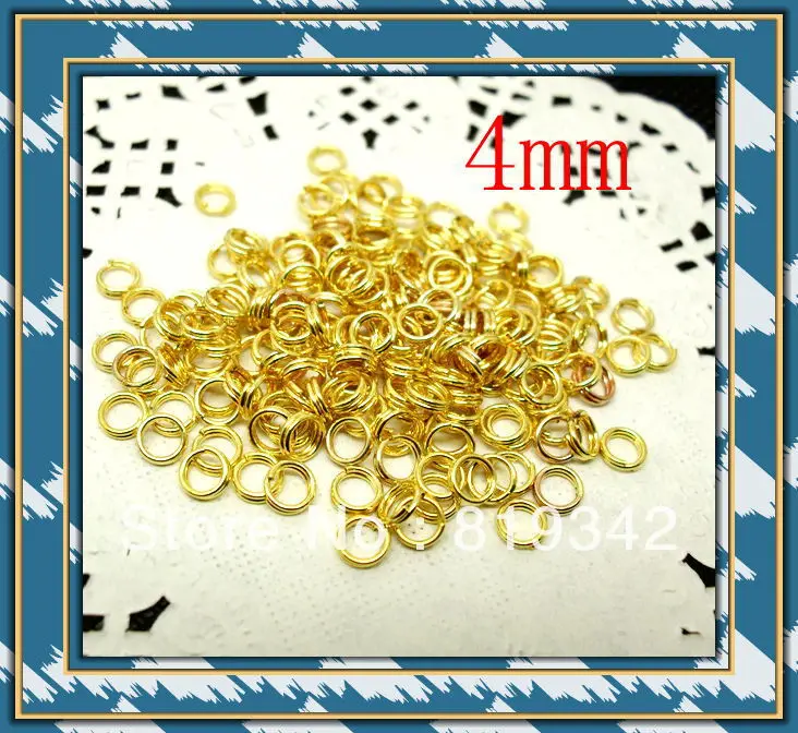 

Free Shipping 1000pcs Gold Plated Double Loops Open Jump Rings 4mm Dia. Jewelry Findings