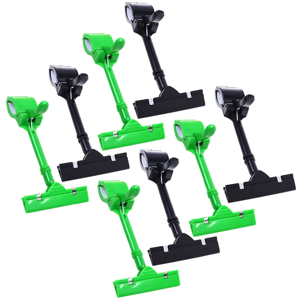 8pcs POP Adjustable Plastic Clip-on Style Merchandise Sign Display Clip Holder (Black&Green)