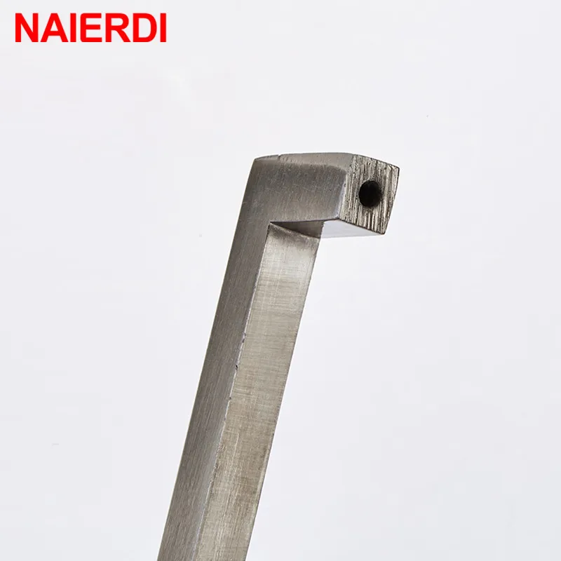 NAIERDI Kitchen Door Handles Cabinet Handles Drawer Knobs Aluminum Alloy Wardrobe Door Handles Brushed Modern Style Hardware