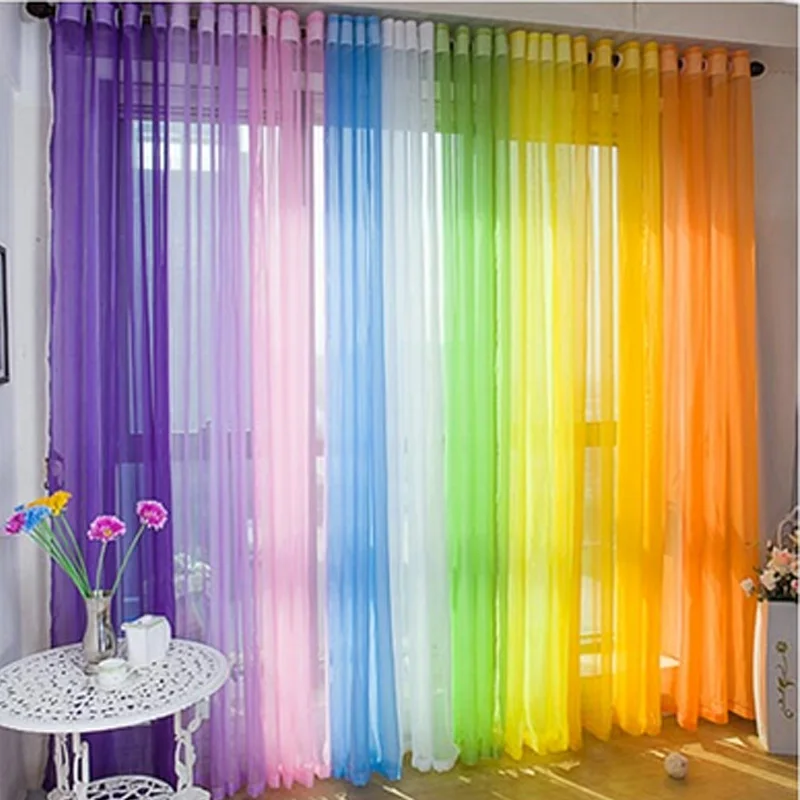 

Pure Color Voile Sheer Curtain Panel, Window Treatment, Transparent Tulle, Wedding Scenery Party, Door Drape Panel