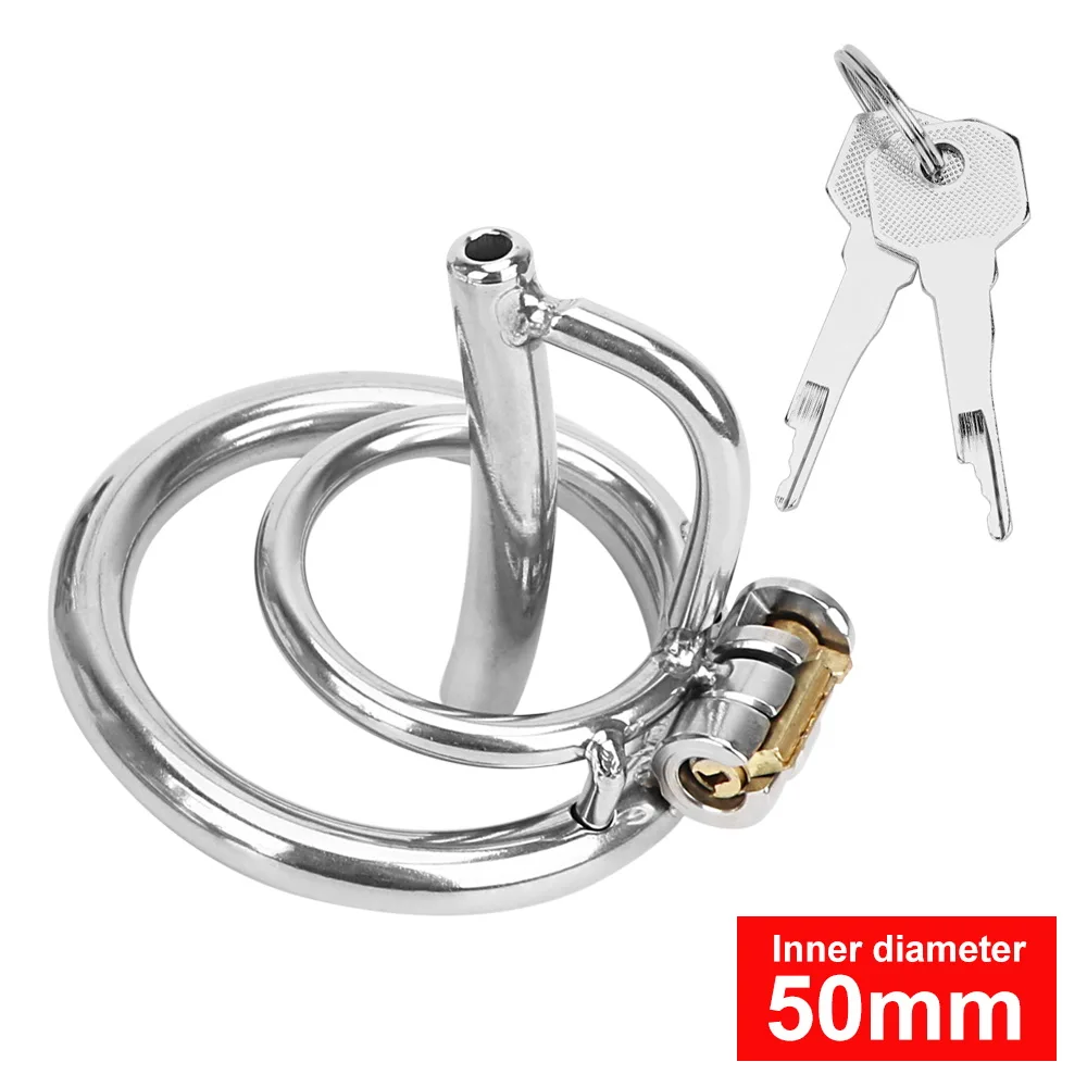 IKOKY Male Chastity Device Cock Lock Sex Toys For Men Sex Products Penis Cage With Catheter Stainless Steel