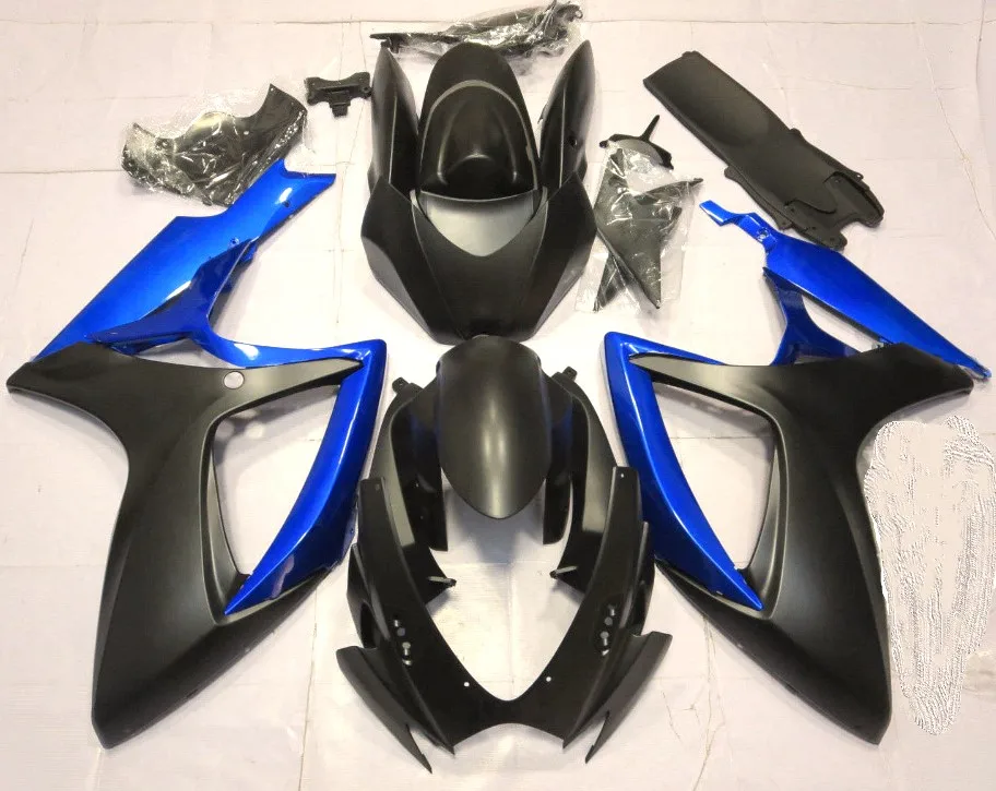 Hey-Fairings For Suzuki GSXR600 GSXR750 K6 06 07 2006 2007 ABS Plastic Motorcycle Fairing Kit Bodywork Voltcom Blue black Covers