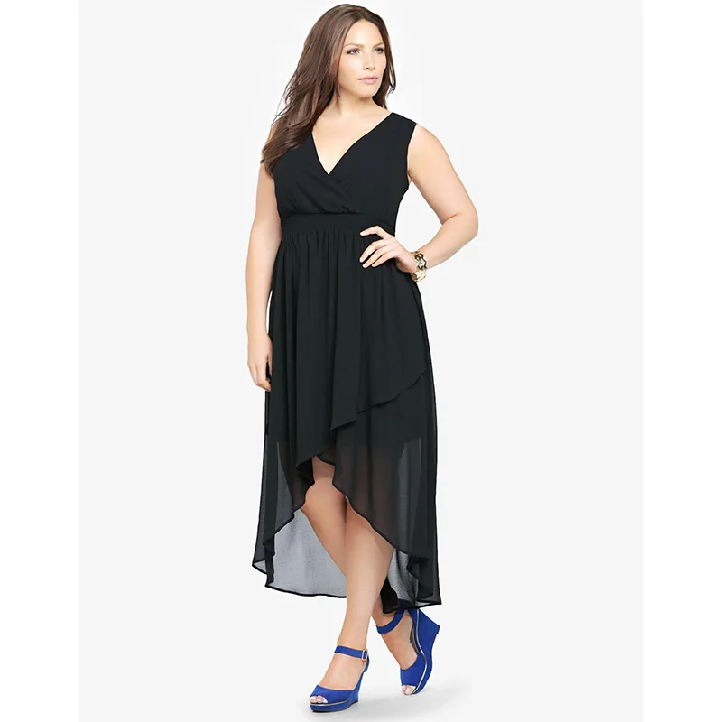 Sonho videira plus size boho maxi vestido chiffon sem mangas verão profundo decote em v vestidos praia casual longo vestido de festa