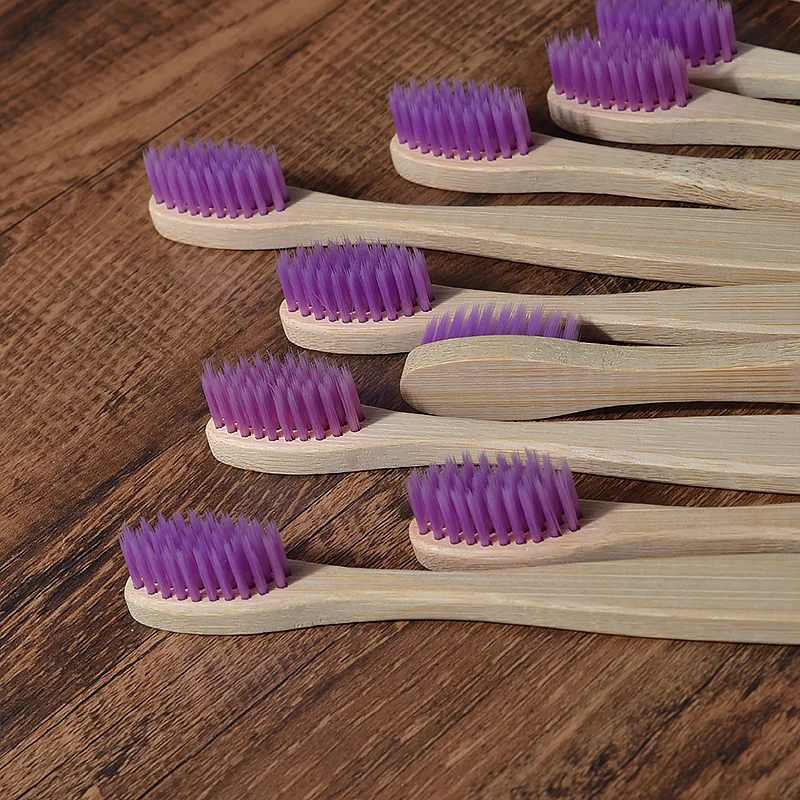 10Pcs Bamboo Toothbrush Eco Friendly Wooden Tooth Brush BPA Free Soft Bristle Tip Charcoal Adults Oral Care Toothbrushes