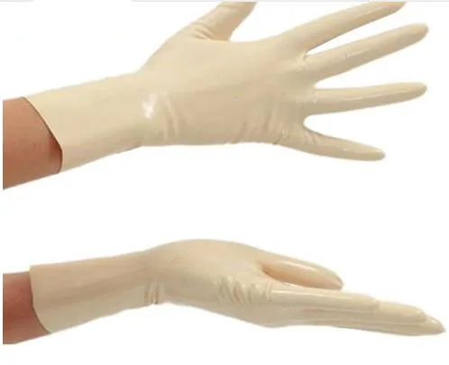 

sexy White Latex Gloves Sexy Lingerie Rubber Wrist Gloves Women Zentai Fetish Short Hot Sale