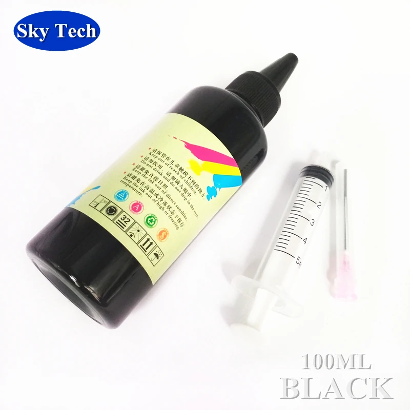 Inchiostro di ricarica di qualità per cartucce HP, inchiostro a inchiostro Dye per stampante HP Deskjet / Designjet/Photosmart. 100ML per colore.