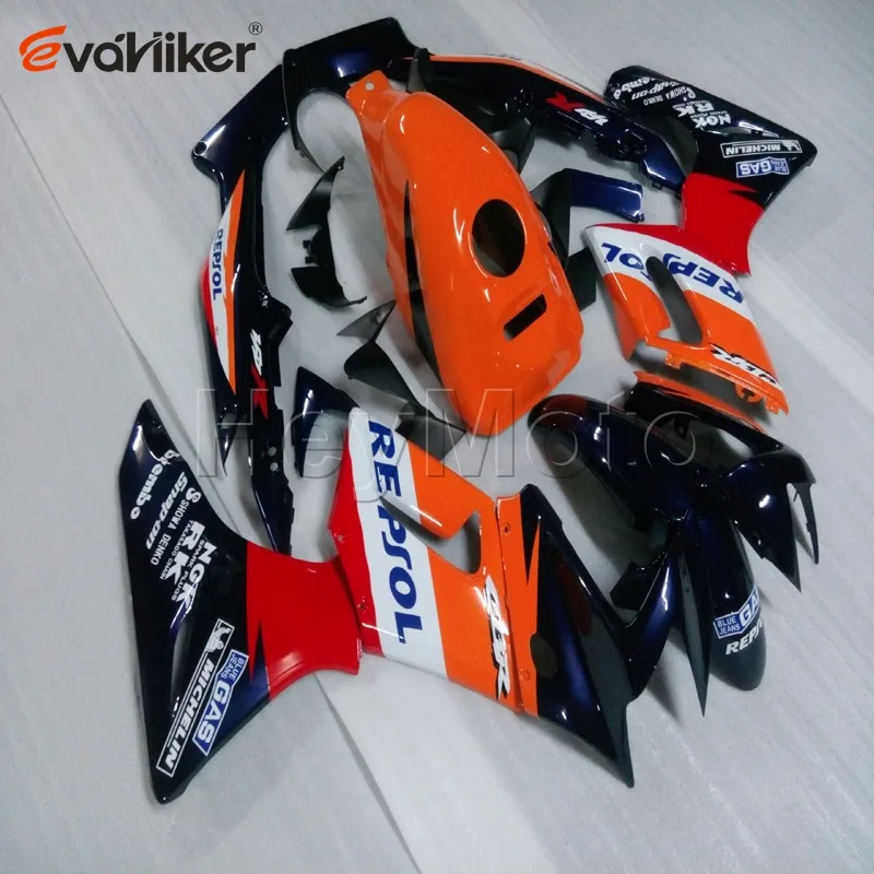 Customised color motorcycle fairing for CBR125R 2004 2005 orange black CBR 125 R 04 05 ABS plastic panels kit H2