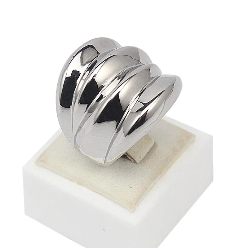 316L Stainless Steel Punk Rings for Women Unique Fashion Jewelry Ring Silver Color Punk Best Present for Girl