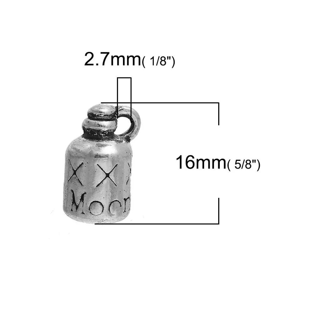 DoreenBeads Zinc Based Alloy 3D Charms Pendants Kettle silver color Message Moon Shine 16mm( 5/8