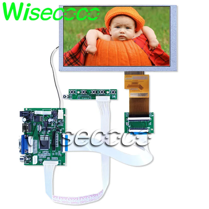 6.2 Inch LCD Screen HSD062IDW1 DVD Car GPS navigation Display VGA 2AV 50 PIN Driver Board TTL LVDS Controller Board