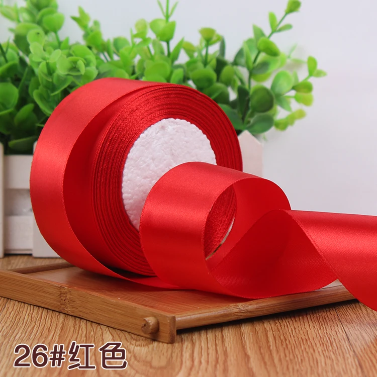 25Yards Silk Stain Ribbon Single Ribbon Wedding Party Decoration Christmas Flower Gifts DIY Gift Packing 6/10/15/20/25/40/50mm