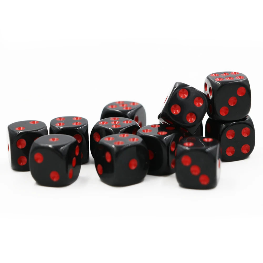 24Pcs/pack High Quality Boutique Dice #16 KTV Bar Acrylic Colorful Red Black Round Corner Gambling Casino Dice