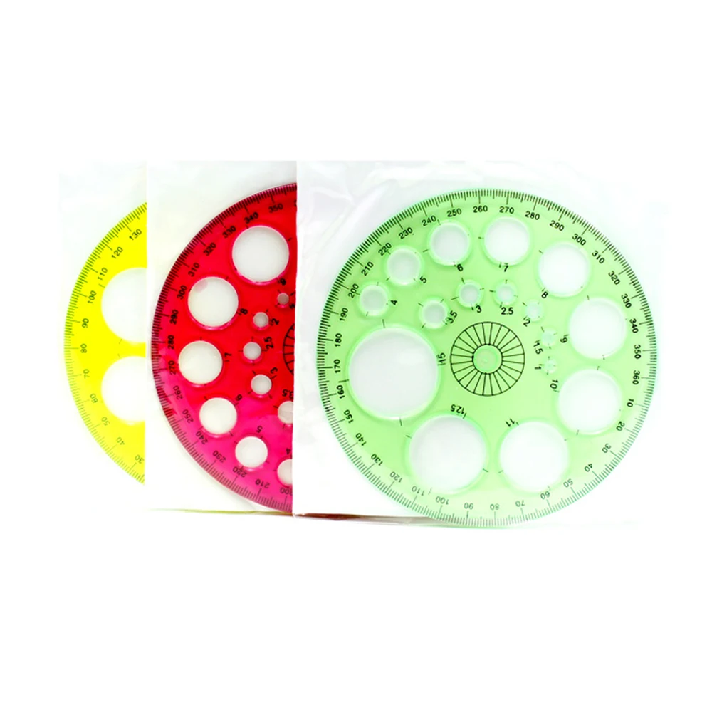 360 Degree Protractor All Round Ruler Template Circle School Drafting Supplies