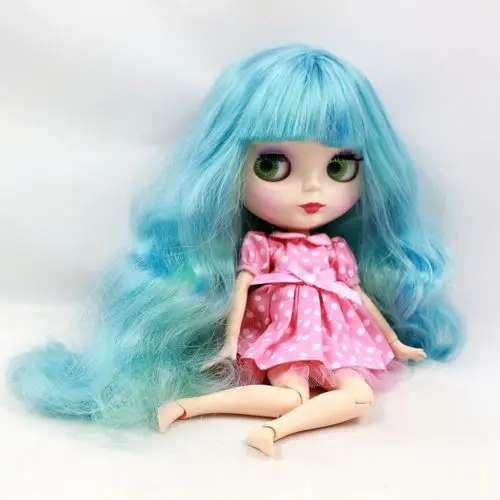 

[wamami] 12" Blyth DBS Nude Doll 19 Joints Blue Wavy Long Hair/Wig Shiny Face