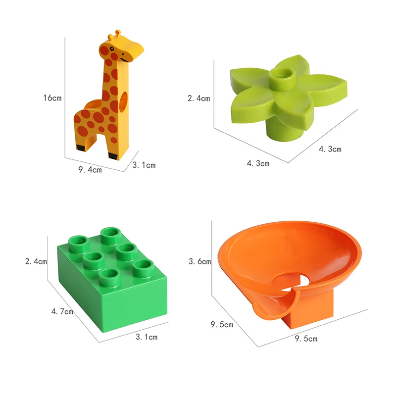 Big Size DIY Marble Race Run Building Blocks Accessories DIY Bricks Funnel Slide Block Figures Toys For Children Kid Gift