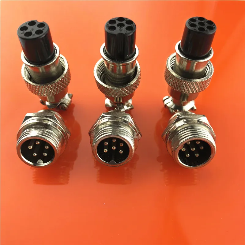 1set GX12  2/3/4/5/6/7 Pin Male + Female 12mm Wire Panel Connector Aviation Connector Plug Circular Socket Plug with Cap Lid