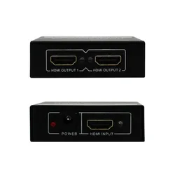 Wiistar 1080P 2 Ports HDMI Splitter 1.4 HDMI Splitter 3D 1 x 2 HDMI Splitter 5V Power Supply 1 In 2 Out Switcher For HDTV