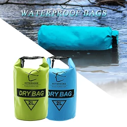 Hitorhike-saco seco impermeável para viagens, bolsa leve para camping, canoagem, caiaque, rafting, rafting, natação, material airbag, 2L