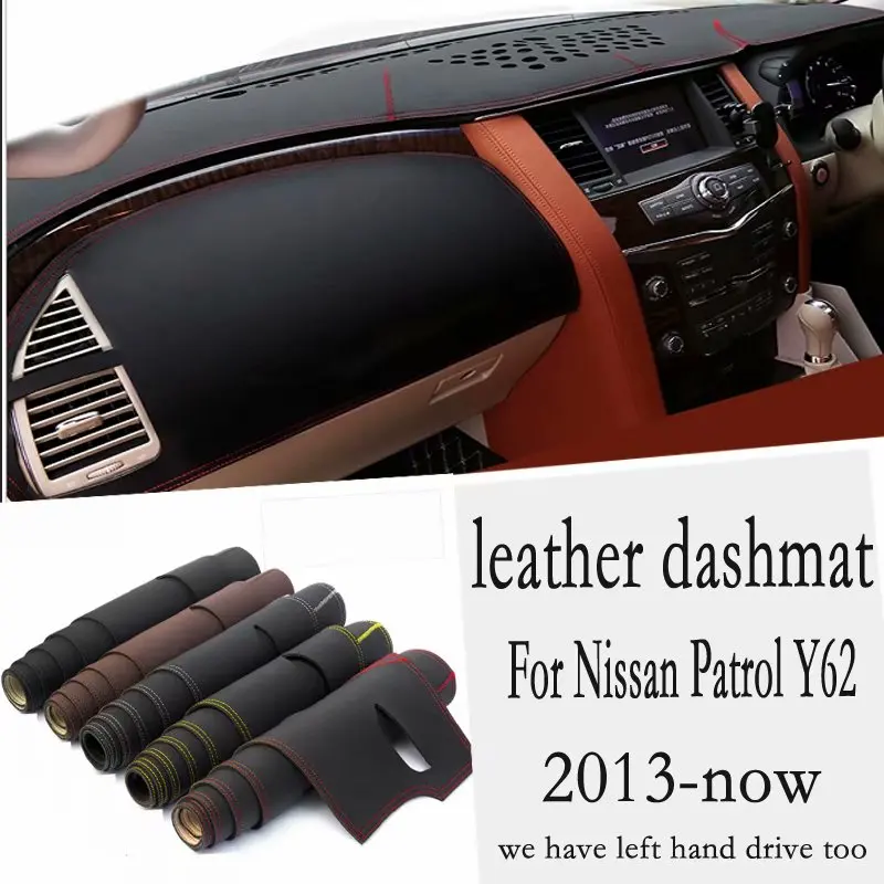 

For Nissan Patrol Y62 2013 2014 2015 2016 2017 2018 2019 2021 Leather Dashmat Dashboard Cover Pad Dash Mat Carpet Car Styling